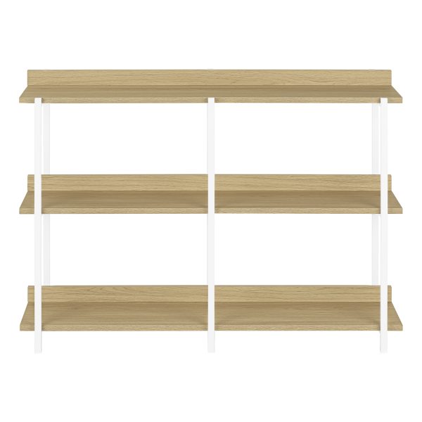 ACCENT TABLE - 48"L / NATURAL / WHITE METAL HALL CONSOLE