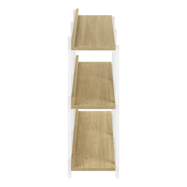 ACCENT TABLE - 48"L / NATURAL / WHITE METAL HALL CONSOLE