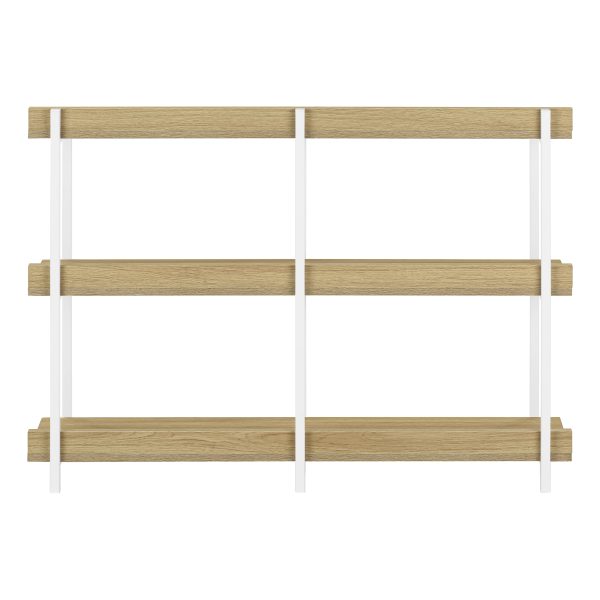 ACCENT TABLE - 48"L / NATURAL / WHITE METAL HALL CONSOLE