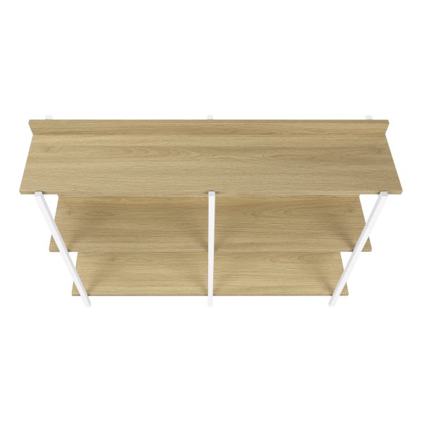 ACCENT TABLE - 48"L / NATURAL / WHITE METAL HALL CONSOLE