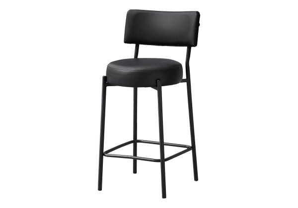 BARSTOOL - 2PCS/ 37"H/ BLACK / BLACK METAL COUNTER HEIGHT