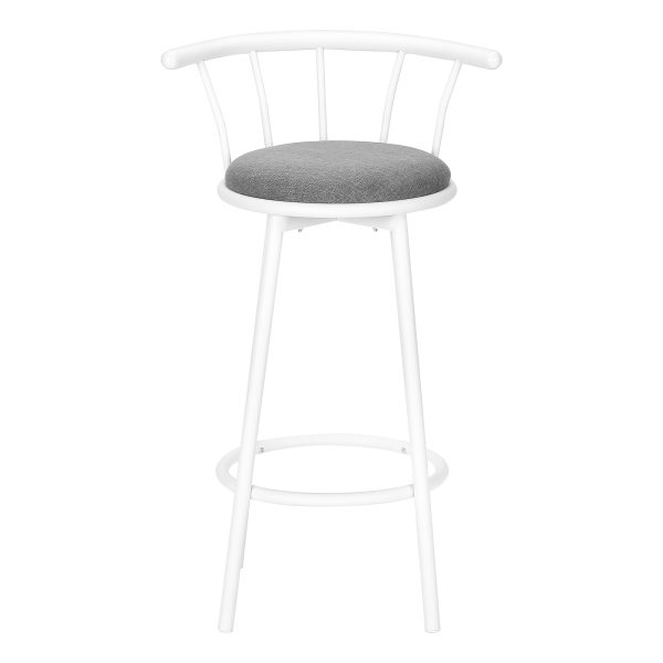 BARSTOOL - 2PCS / 36"H / SWIVEL / WHITE METAL