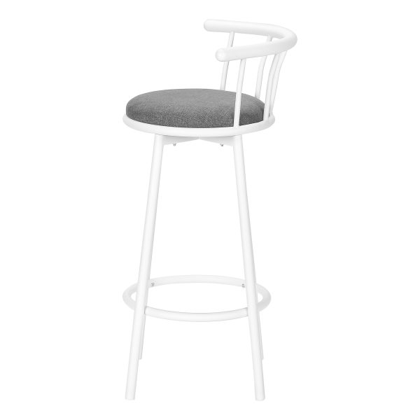 BARSTOOL - 2PCS / 36"H / SWIVEL / WHITE METAL