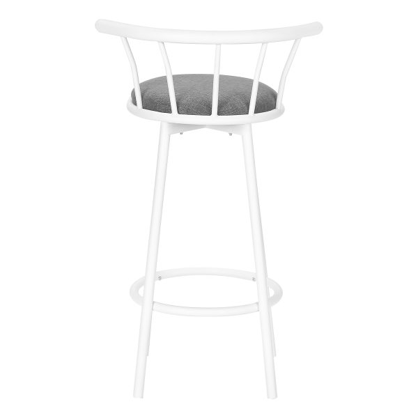 BARSTOOL - 2PCS / 36"H / SWIVEL / WHITE METAL
