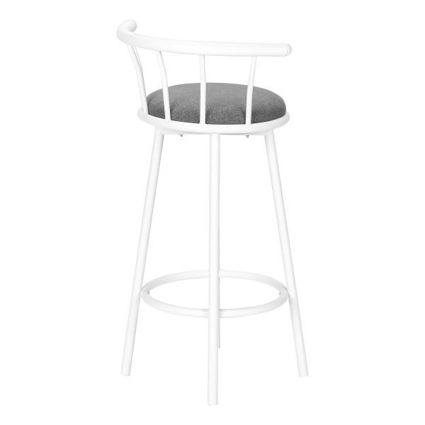 BARSTOOL - 2PCS / 36"H / SWIVEL / WHITE METAL