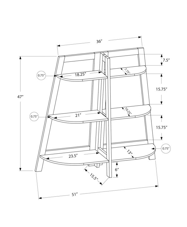BOOKCASE - 48"H / ESPRESSO ACCENT ETAGERE