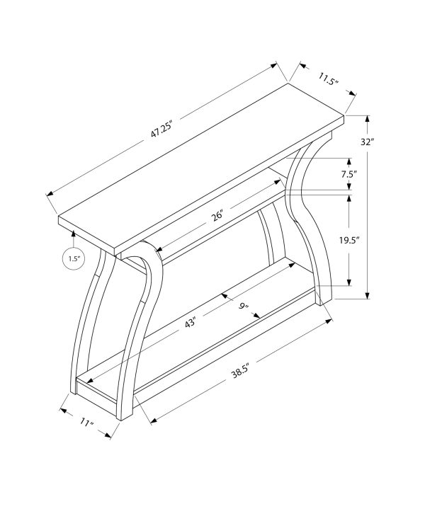 ACCENT TABLE - 47"L / ESPRESSO HALL CONSOLE