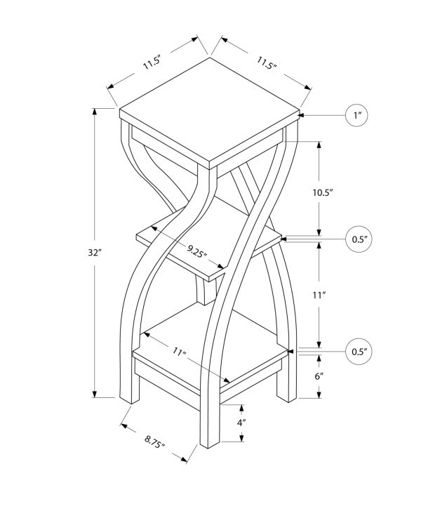 ACCENT TABLE - 32"H / WHITE