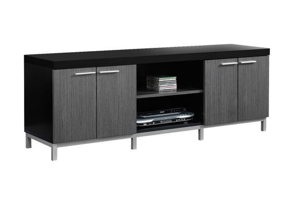 TV STAND - 60"L / BLACK / GREY