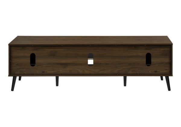 TV STAND - 72"L / BROWN WOOD-LOOK WITH 2 DOORS