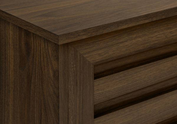 TV STAND - 72"L / BROWN WOOD-LOOK WITH 2 DOORS