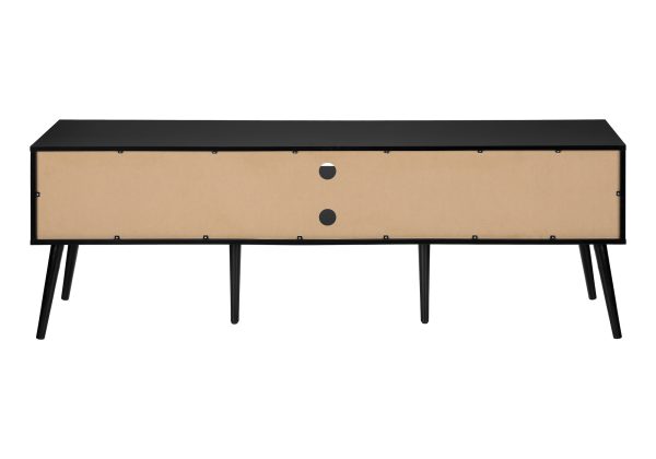 TV STAND - 72"L / BLACK WITH 2 DOORS