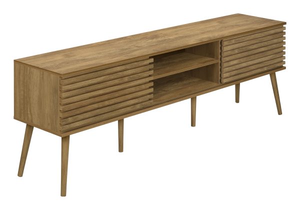 TV STAND - 72"L / WALNUT WITH 2 DOORS