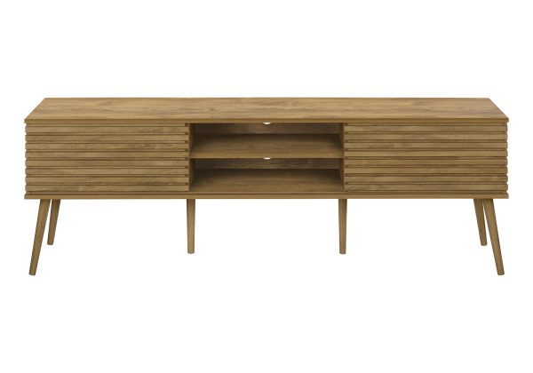 TV STAND - 72"L / WALNUT WITH 2 DOORS