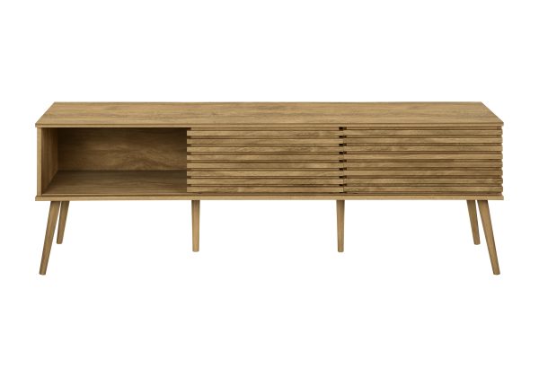 TV STAND - 72"L / WALNUT WITH 2 DOORS