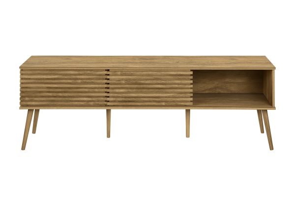 TV STAND - 72"L / WALNUT WITH 2 DOORS