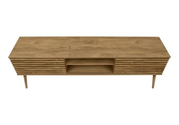 TV STAND - 72"L / WALNUT WITH 2 DOORS