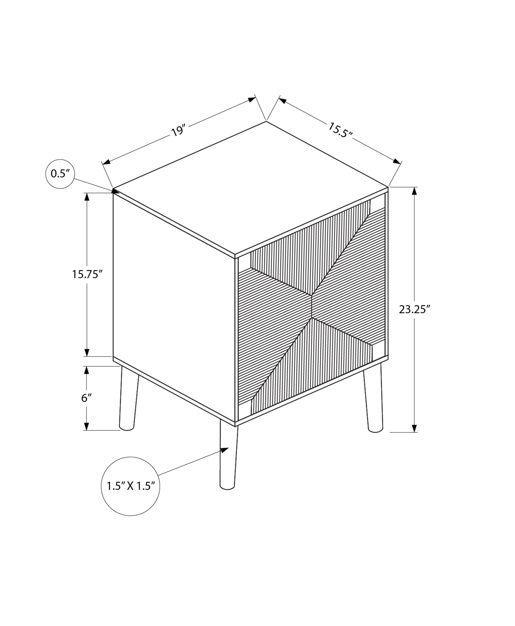 ACCENT TABLE - 23"H / LIGHT WALNUT / SEAGRASS END TABLE
