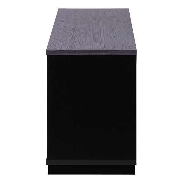 TV STAND - 48"L / BLACK / GREY TOP WITH STORAGE