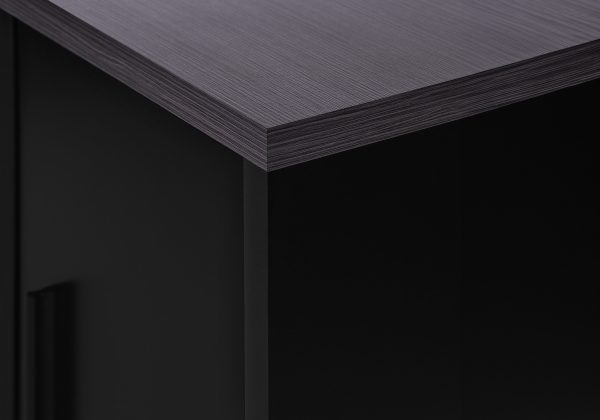 TV STAND - 48"L / BLACK / GREY TOP WITH STORAGE