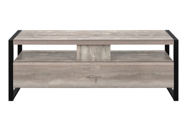 TV STAND - 60"L / TAUPE RECLAIMED WOOD-LOOK / 3 DRAWERS