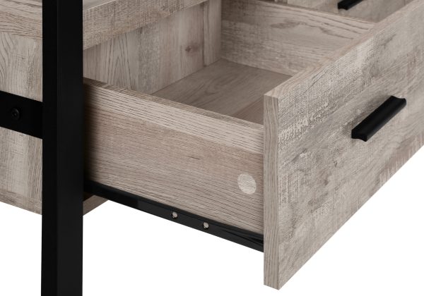 TV STAND - 60"L / TAUPE RECLAIMED WOOD-LOOK / 3 DRAWERS