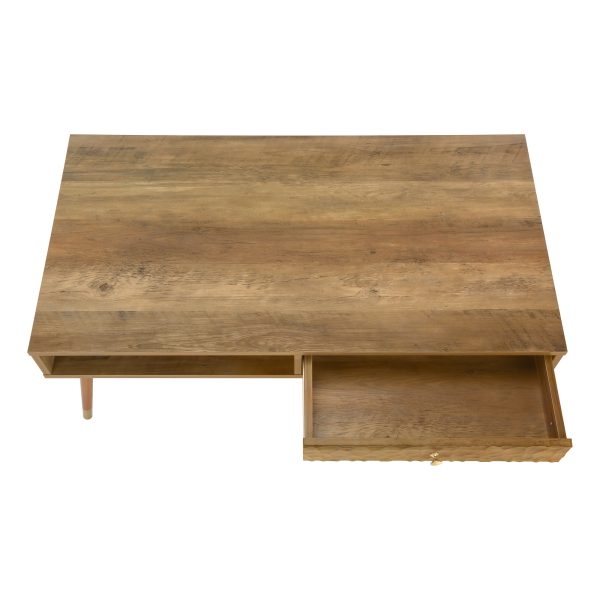 COFFEE TABLE - WALNUT MID-CENTURY WITH A DRAWER
