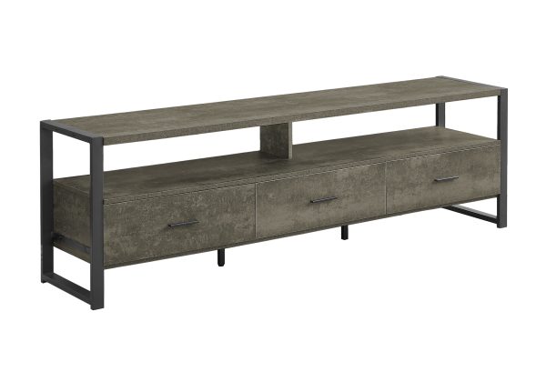 TV STAND - 72"L / DARK BRONZE / BLACK METAL