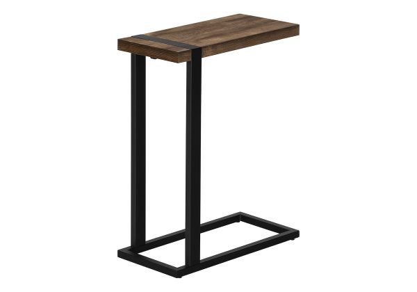 ACCENT TABLE - BROWN RECLAIMED WOOD-LOOK / BLACK METAL