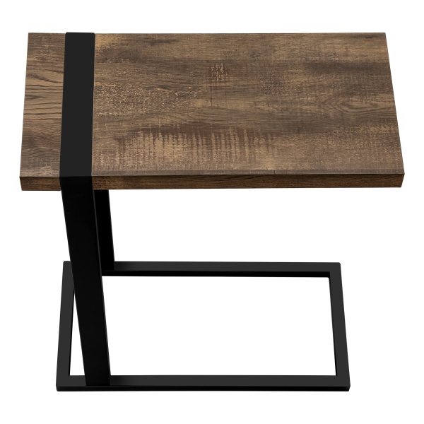 ACCENT TABLE - BROWN RECLAIMED WOOD-LOOK / BLACK METAL