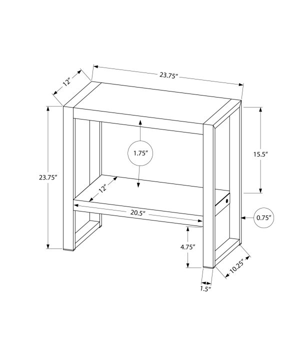 ACCENT TABLE - GREY RECLAIMED WOOD-LOOK / BLACK METAL