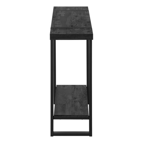 ACCENT TABLE - 48"L / BLACK RECLAIMED WOOD-LOOK / BLACK