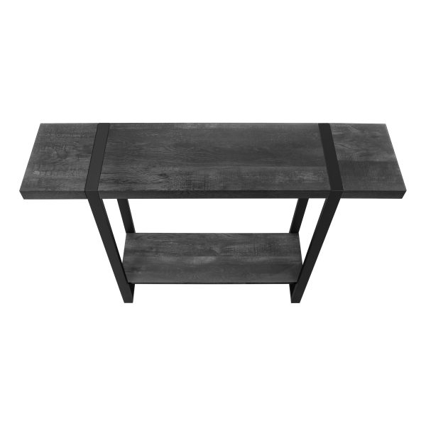 ACCENT TABLE - 48"L / BLACK RECLAIMED WOOD-LOOK / BLACK