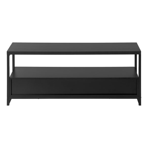 TV STAND - 48"L / BLACK / BLACK METAL