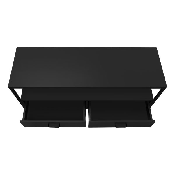 TV STAND - 48"L / BLACK / BLACK METAL