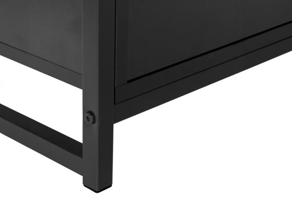 TV STAND - 48"L / BLACK / BLACK METAL