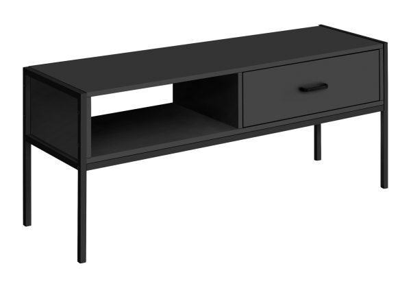 TV STAND - 48"L / BLACK / BLACK METAL