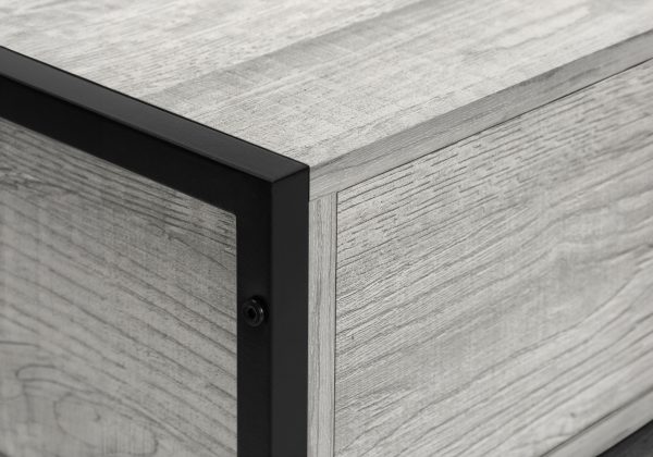 TV STAND - 48"L / GREY / BLACK METAL