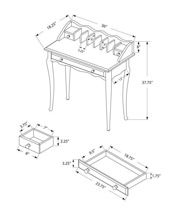 COMPUTER DESK - 36"L / DARK CHERRY TRADITIONAL