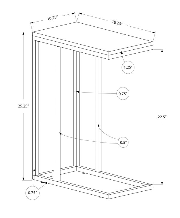ACCENT TABLE - GREY WITH CHROME METAL