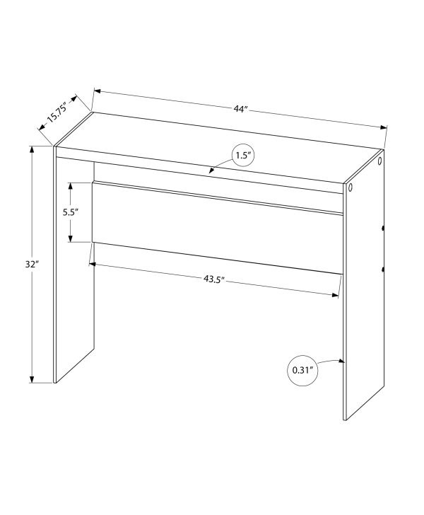 ACCENT TABLE - 44"L / GREY CEMENT / TEMPERED GLASS