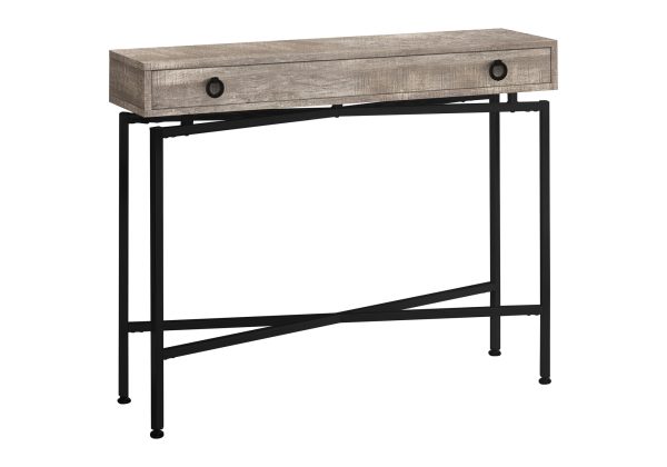 ACCENT TABLE - 42"L / TAUPE RECLAIMED WOOD/ BLACK CONSOLE