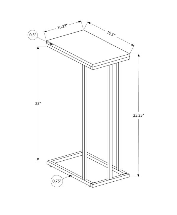 ACCENT TABLE - 25"H / BLACK / BLACK METAL