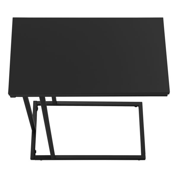 ACCENT TABLE - 25"H / BLACK / BLACK METAL