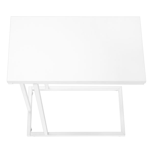 ACCENT TABLE - 25"H /WHITE / WHITE METAL