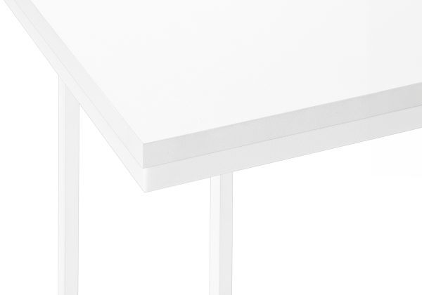 ACCENT TABLE - 25"H /WHITE / WHITE METAL