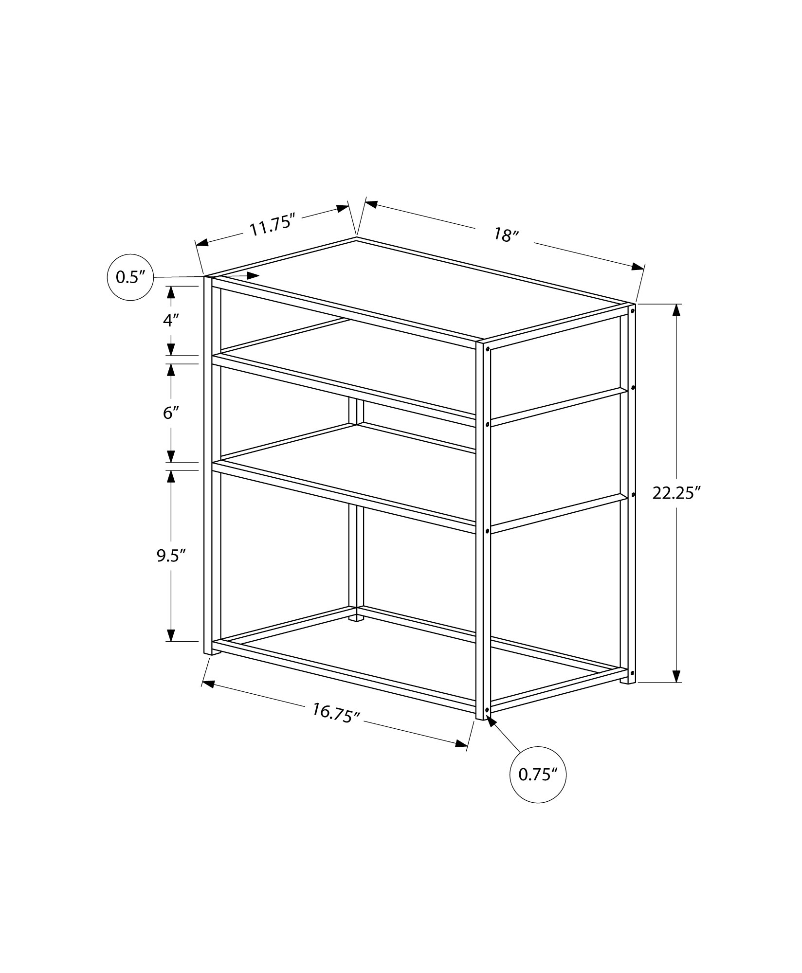 ACCENT TABLE - 22"H / DARK TAUPE / BLACK METAL