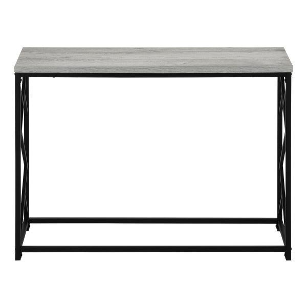 ACCENT TABLE - 44"L / GREY / BLACK METAL HALL CONSOLE
