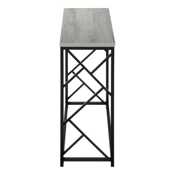 ACCENT TABLE - 44"L / GREY / BLACK METAL HALL CONSOLE