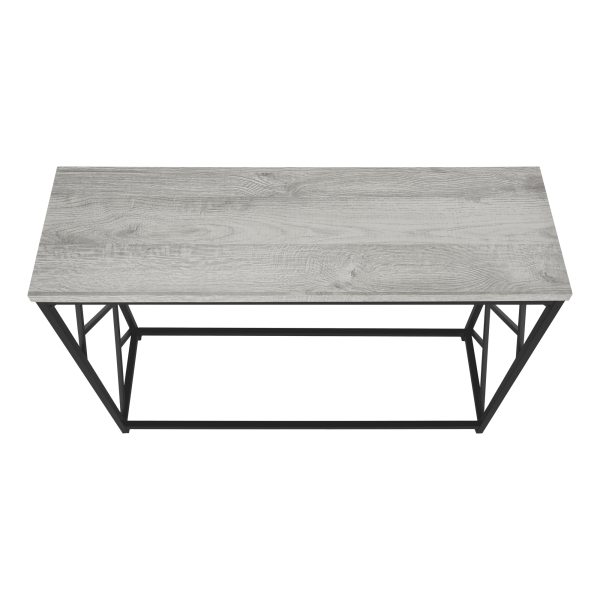 ACCENT TABLE - 44"L / GREY / BLACK METAL HALL CONSOLE